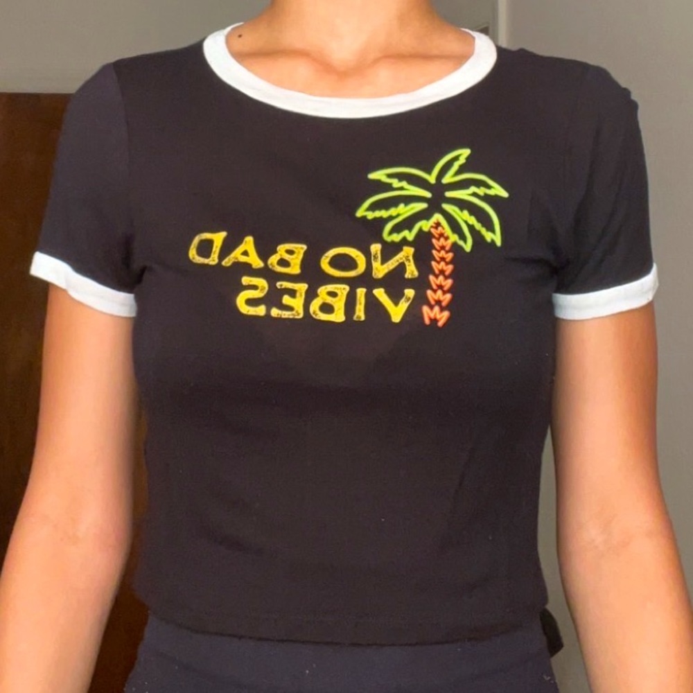 No bad vibes crop top